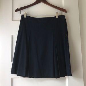 A.P.C. Navy Box Pleated Skirt - Size 36